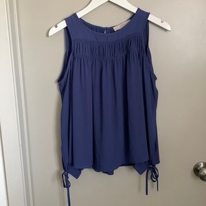 Loft blue cold-shoulder blouse. Size SP excellent condition